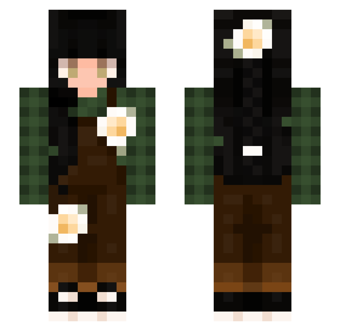 bisulfite Minecraft skin, front and back view