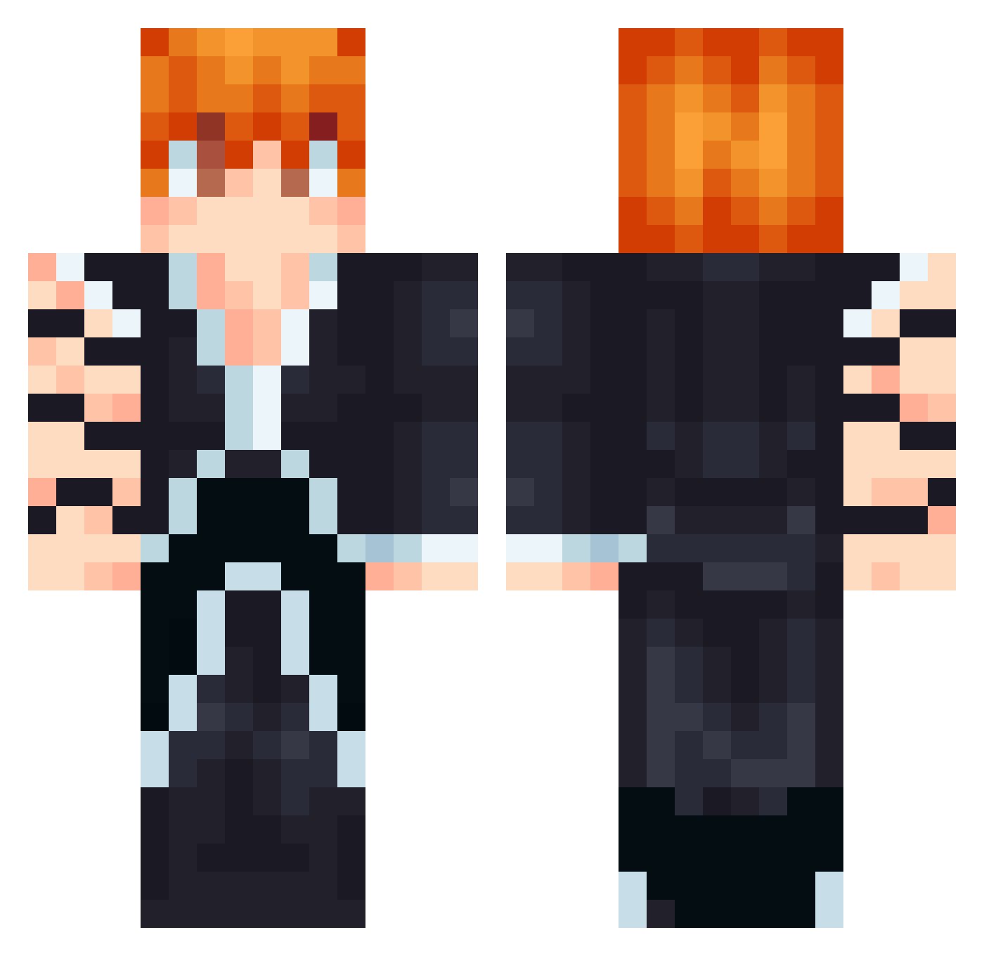 Yagai Minecraft skin, front and back view