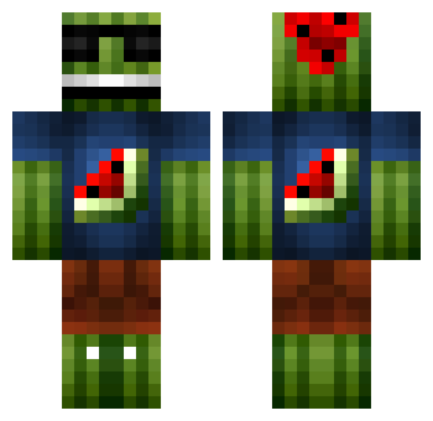sidrosed Minecraft skin, front and back view