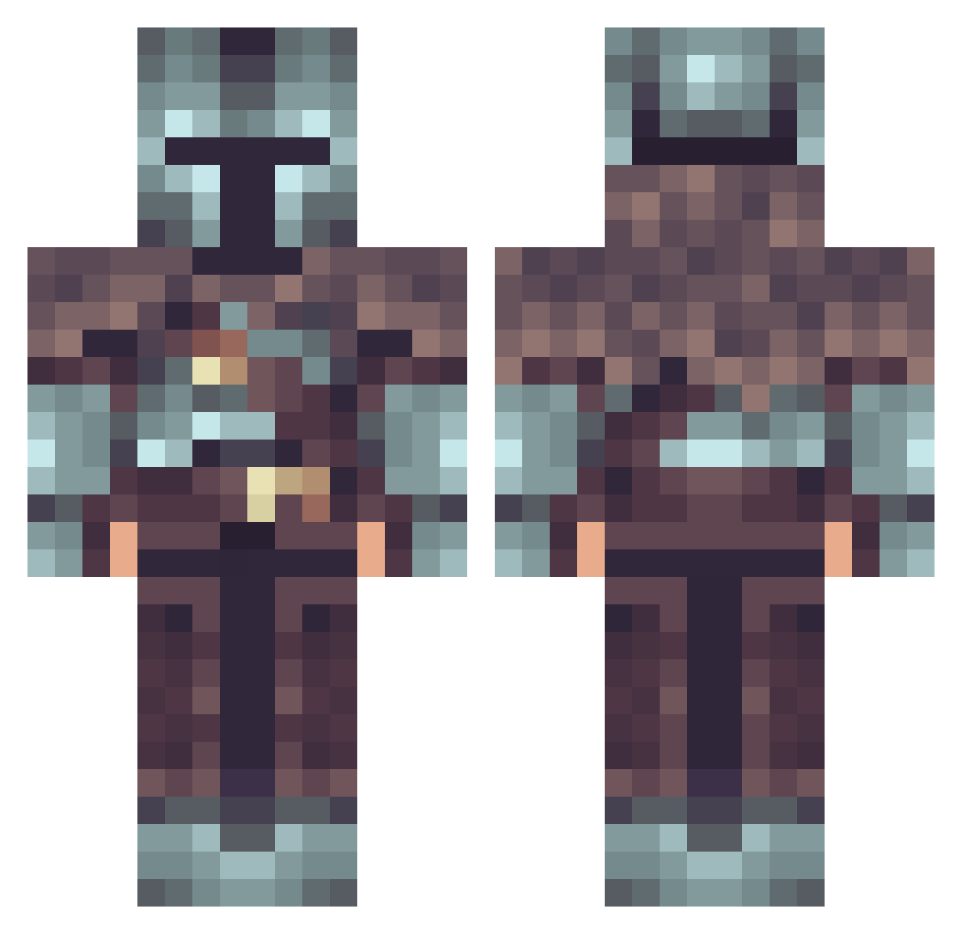 Larus Minecraft skin, front and back view