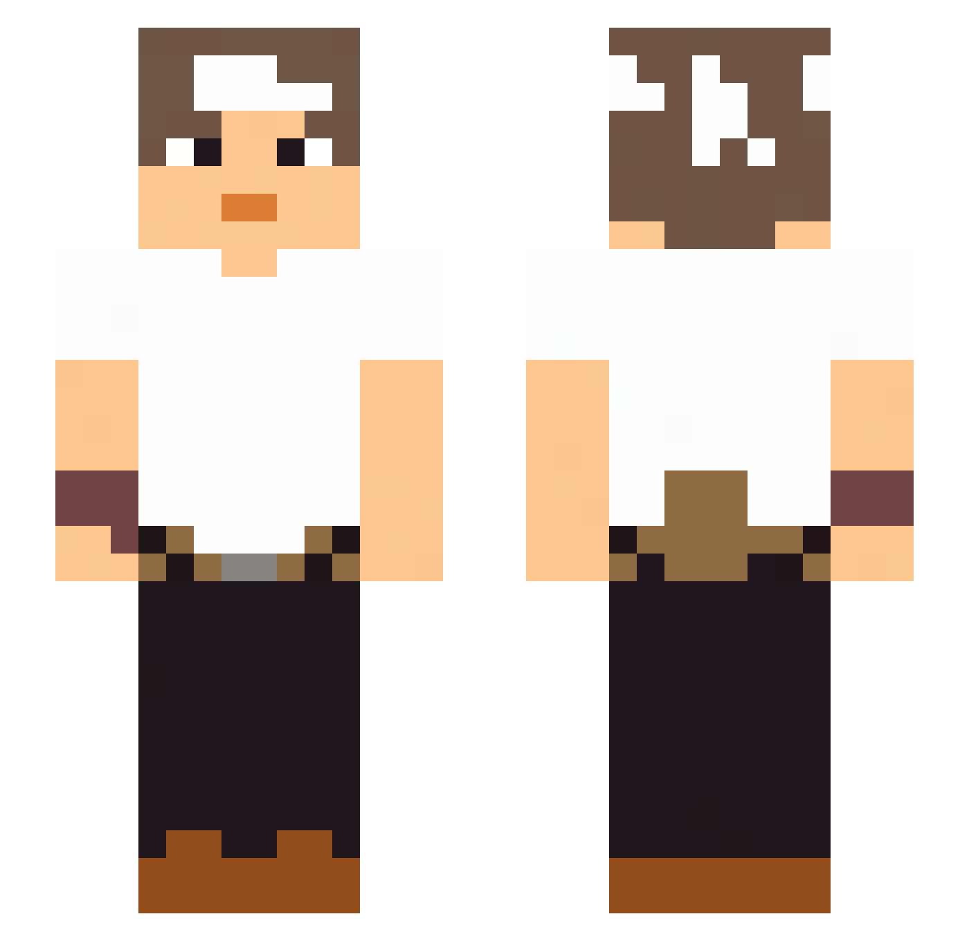 ipnt Minecraft skin, front and back view