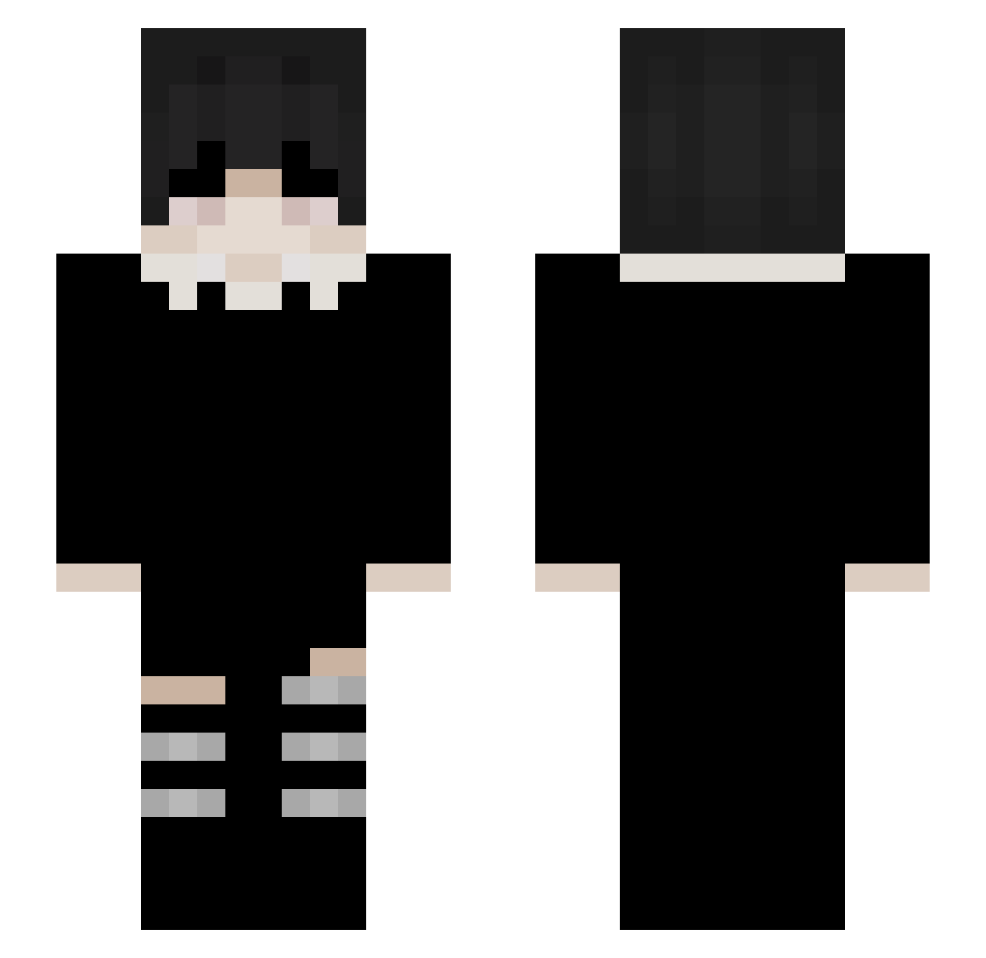 UnHistorical Minecraft skin, front and back view