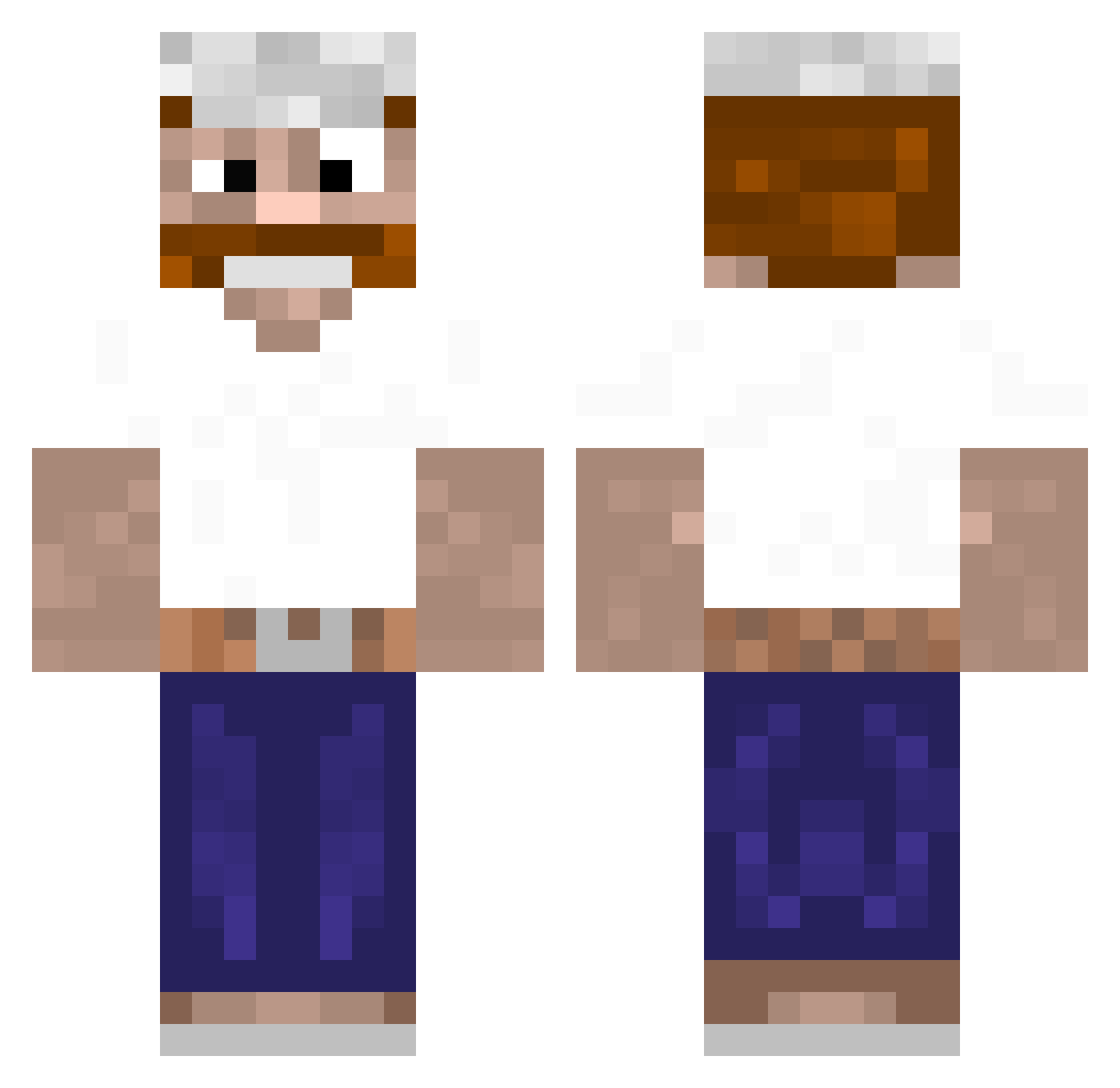 Crazy_Neighbor Minecraft skin, front and back view