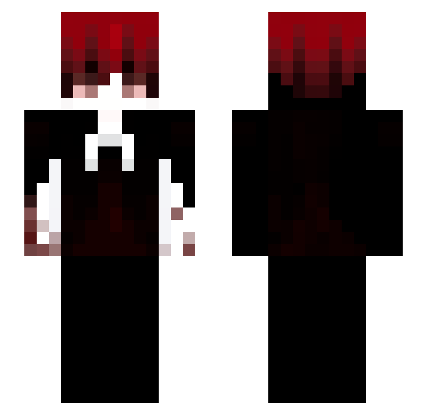 yaboinail Minecraft skin, front and back view