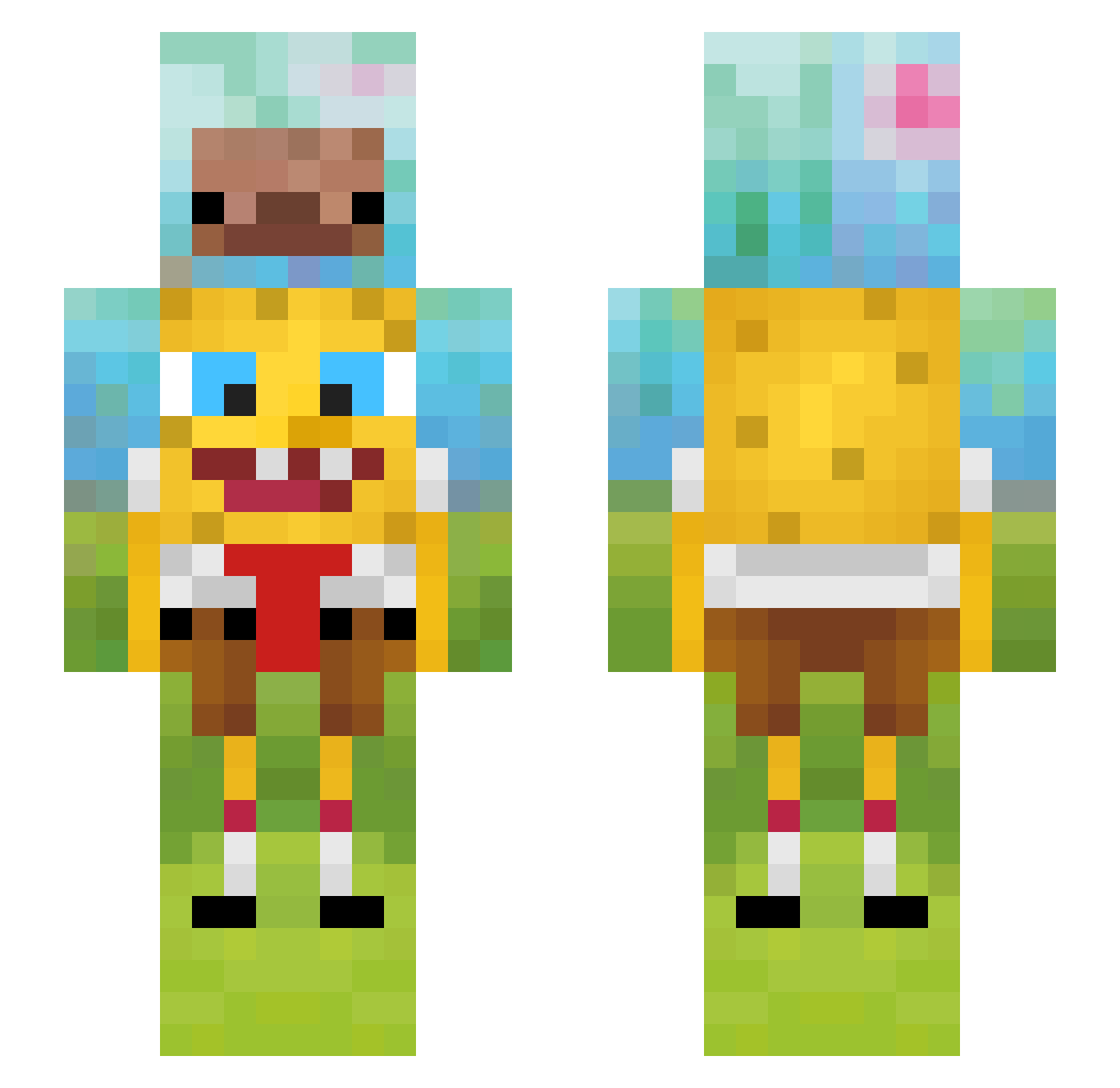 3l1n4d Minecraft skin, front and back view