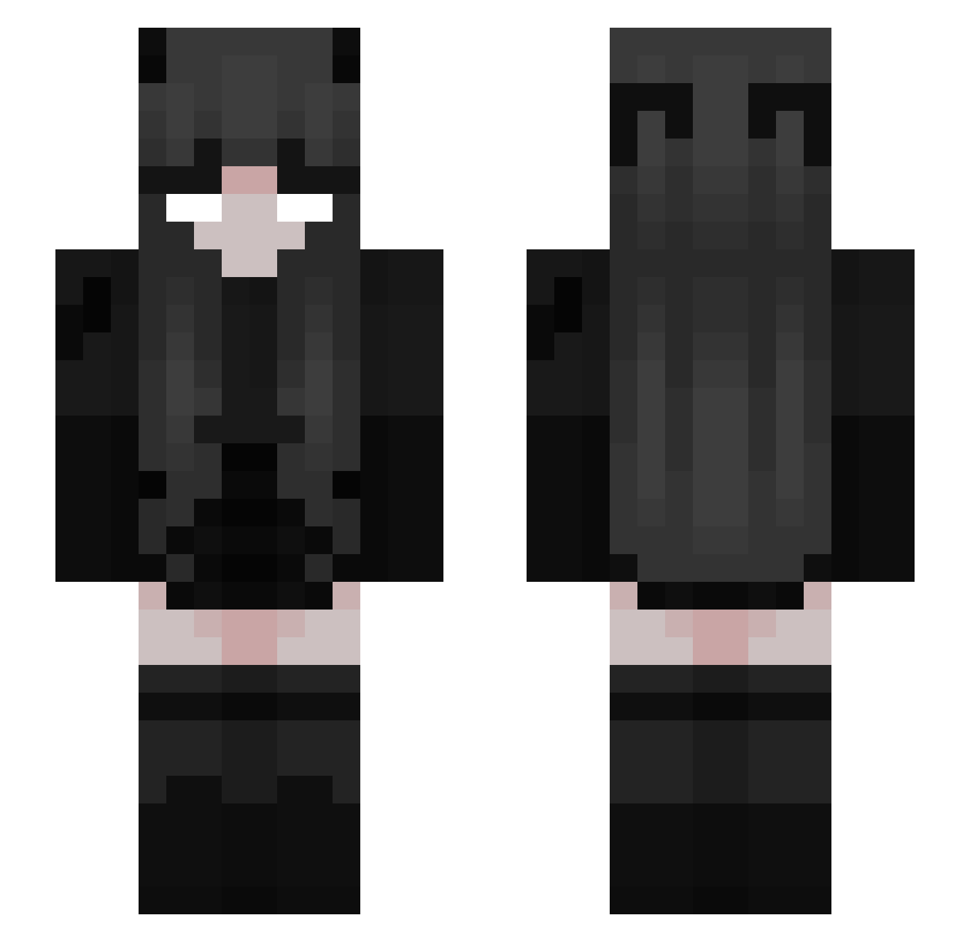 750u Minecraft skin, front and back view