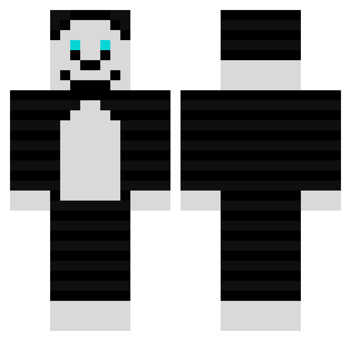 ROCKALHADA Minecraft skin, front and back view