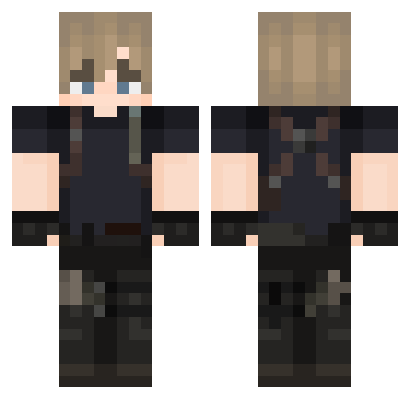33GEE77 Minecraft skin, front and back view