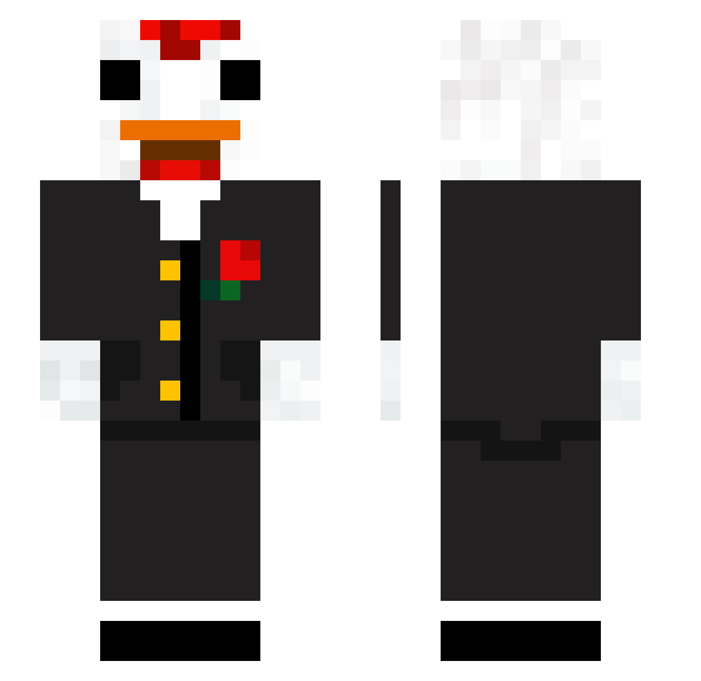 chikenz Minecraft skin, front and back view