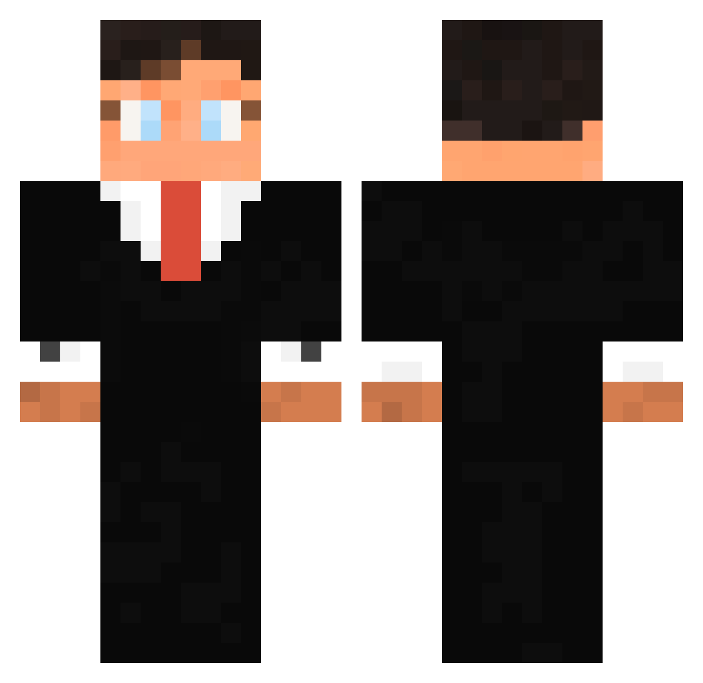 Zeusina Minecraft skin, front and back view