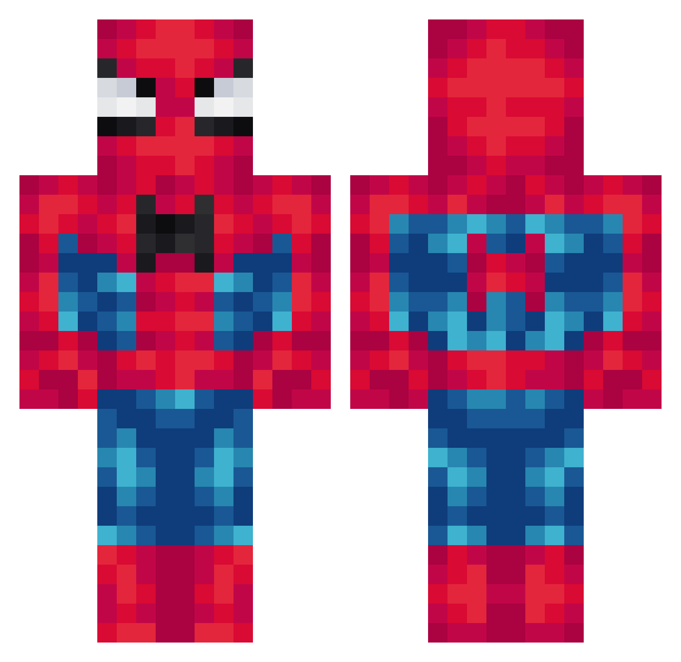 siccnesss Minecraft skin, front and back view