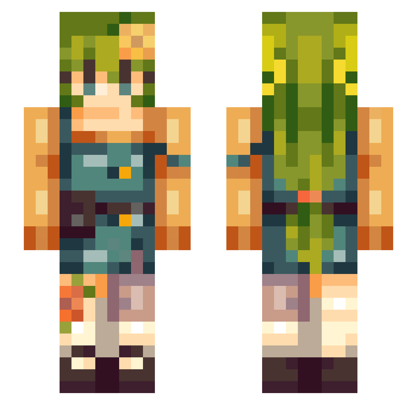lovzoria Minecraft skin, front and back view
