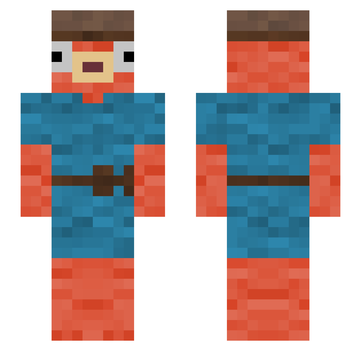 NzeLyT Minecraft skin, front and back view