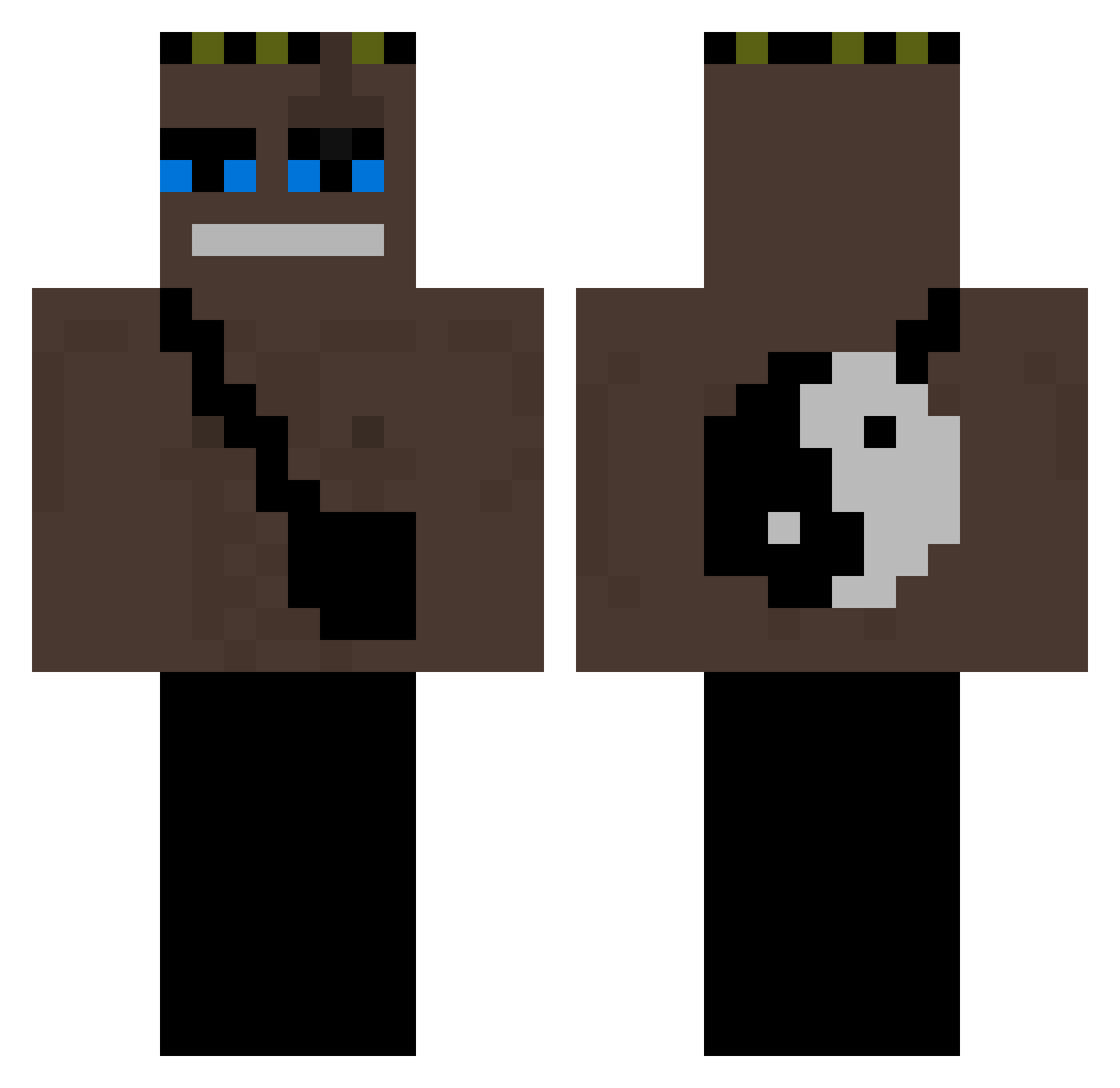foxyash Minecraft skin, front and back view