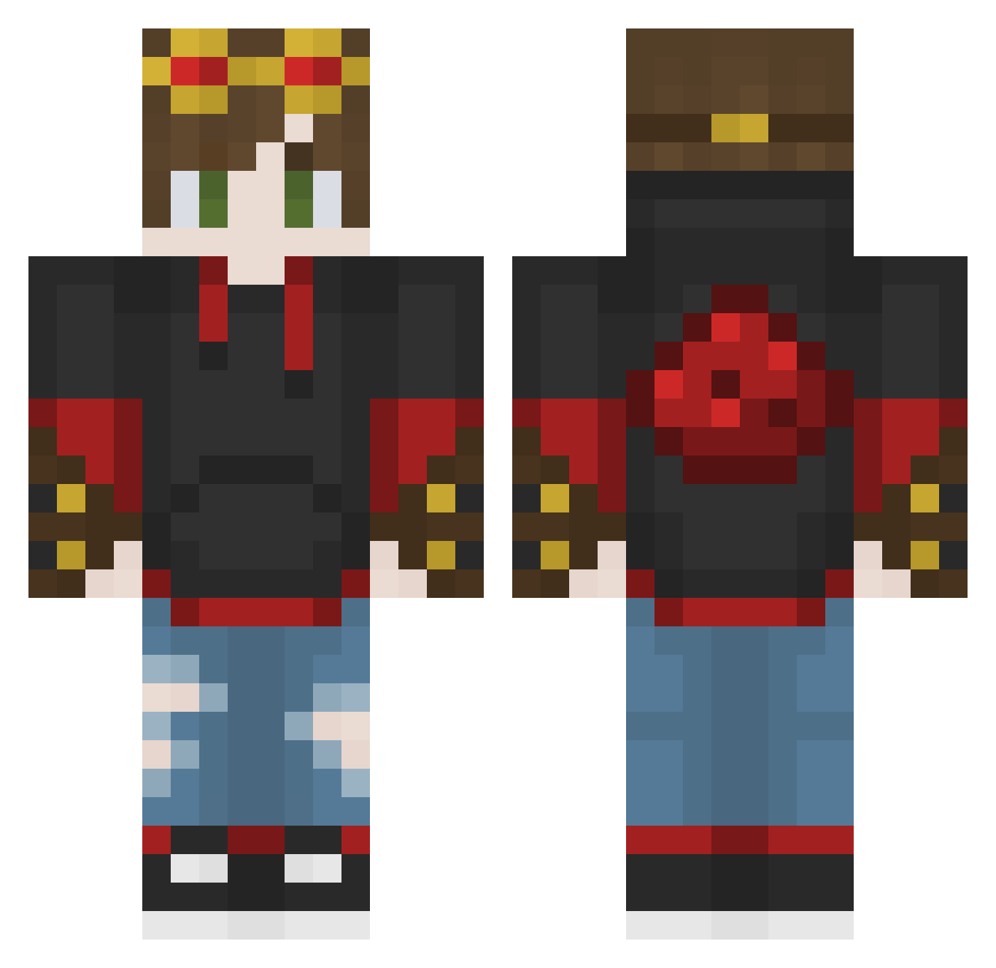 dvdvdvd Minecraft skin, front and back view