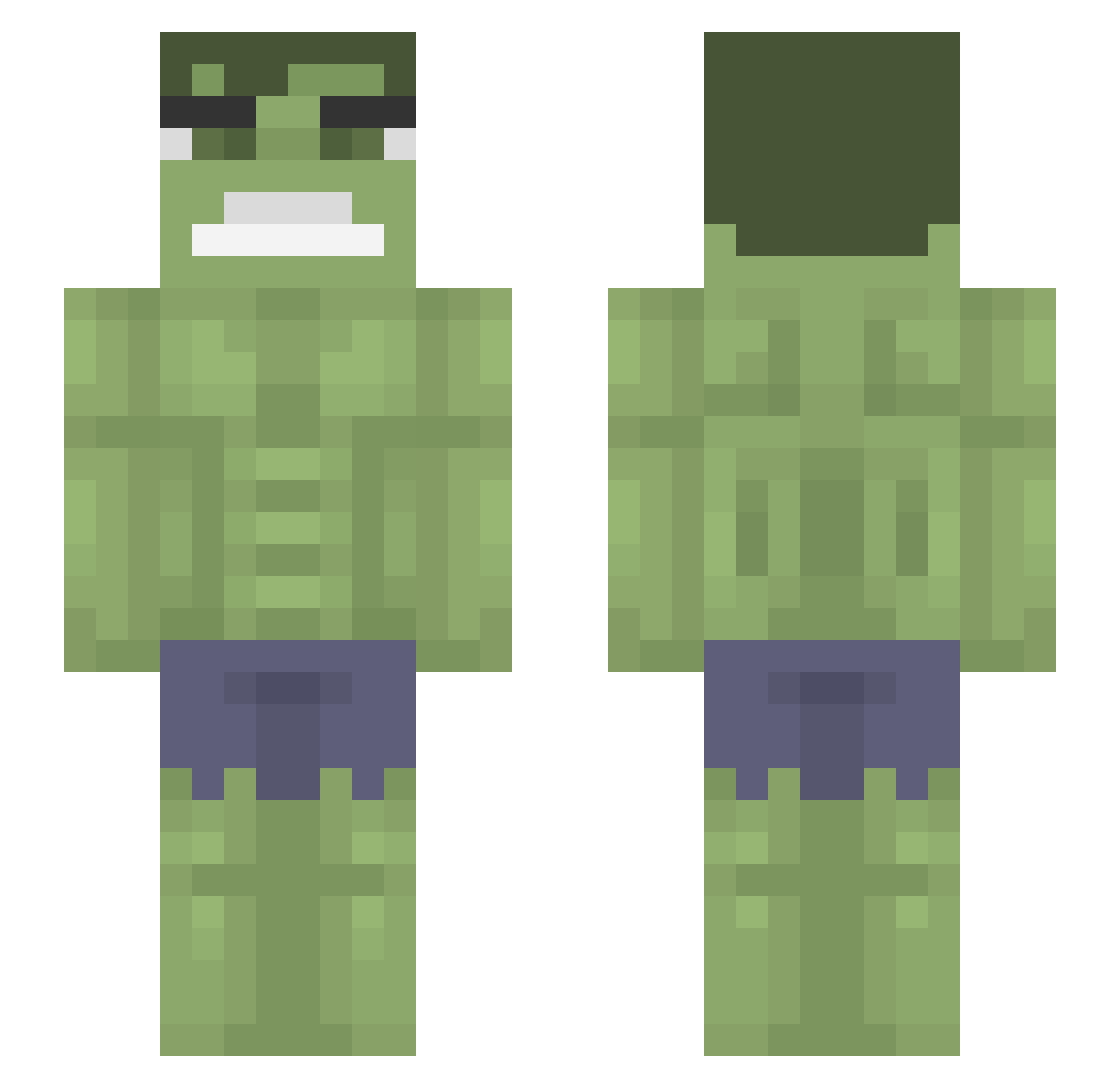 Sumero Minecraft skin, front and back view