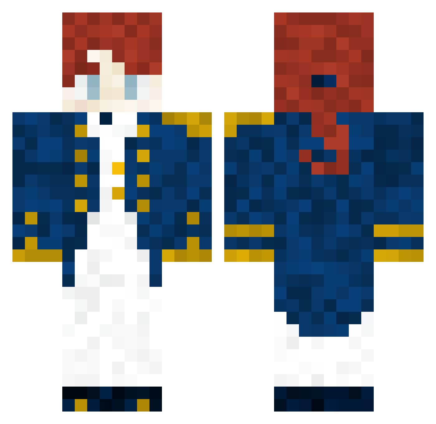 cordage Minecraft skin, front and back view