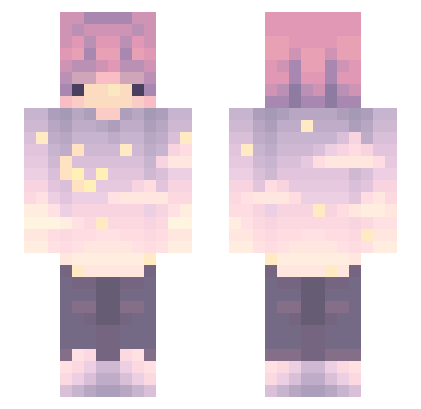 iylx Minecraft skin, front and back view