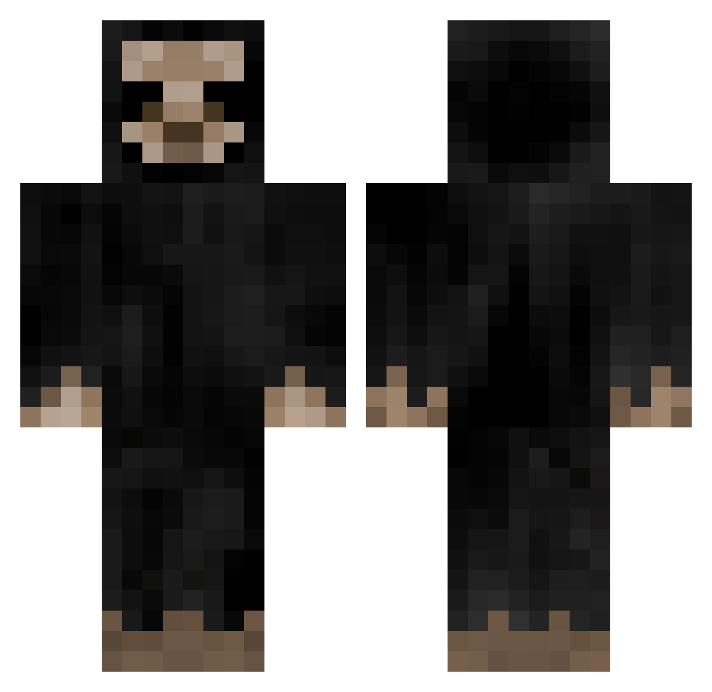 TheZanax Minecraft skin, front and back view