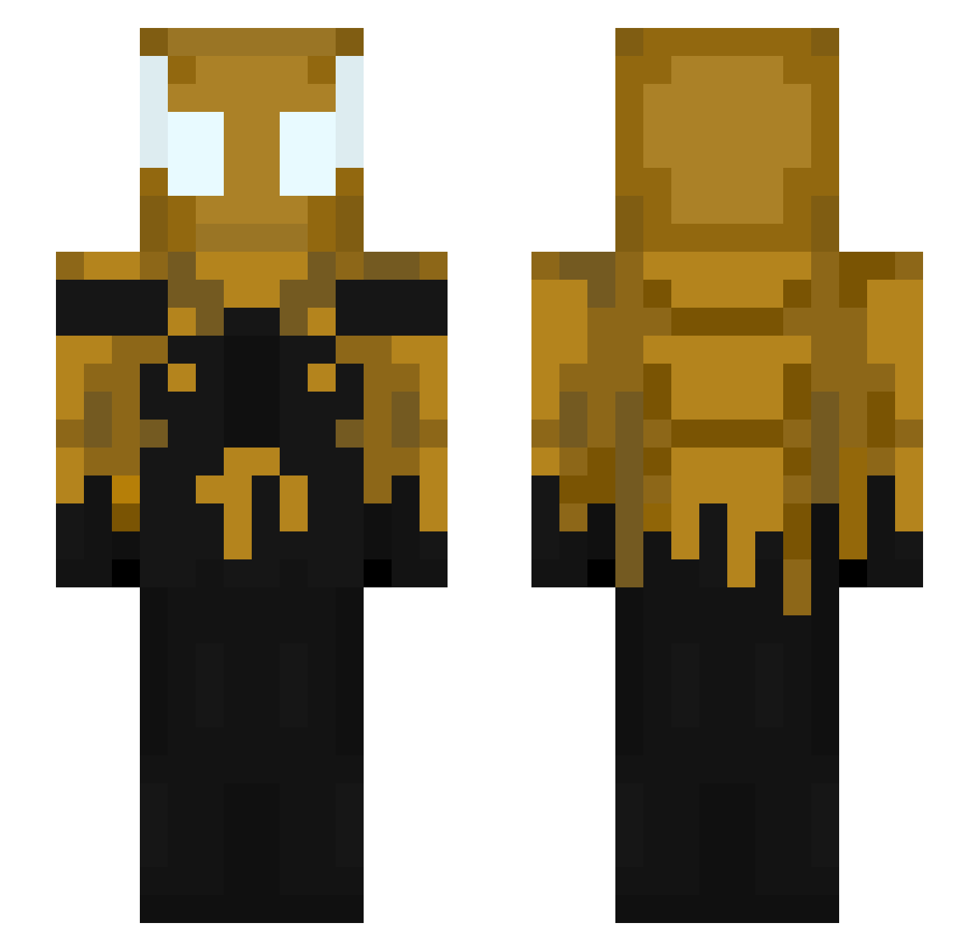 Schnaddy666 Minecraft skin, front and back view