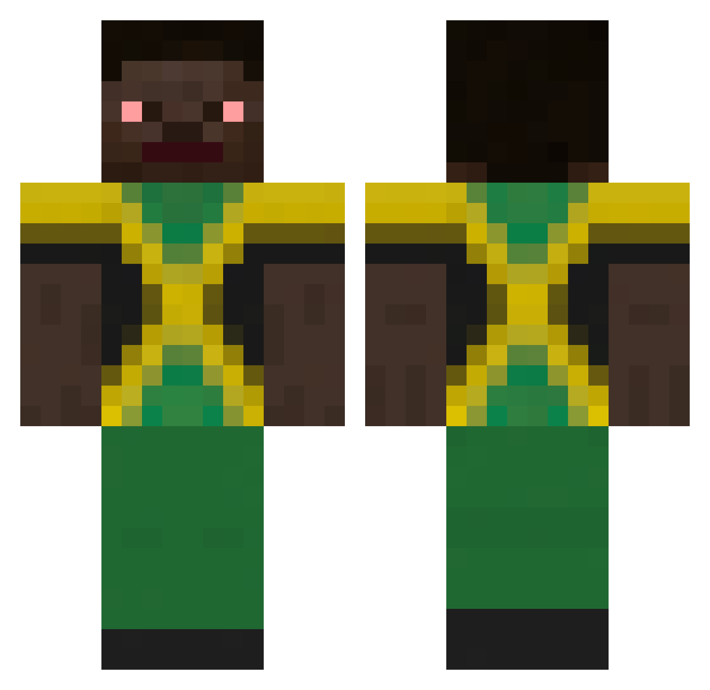 FacelessCthulhu Minecraft skin, front and back view