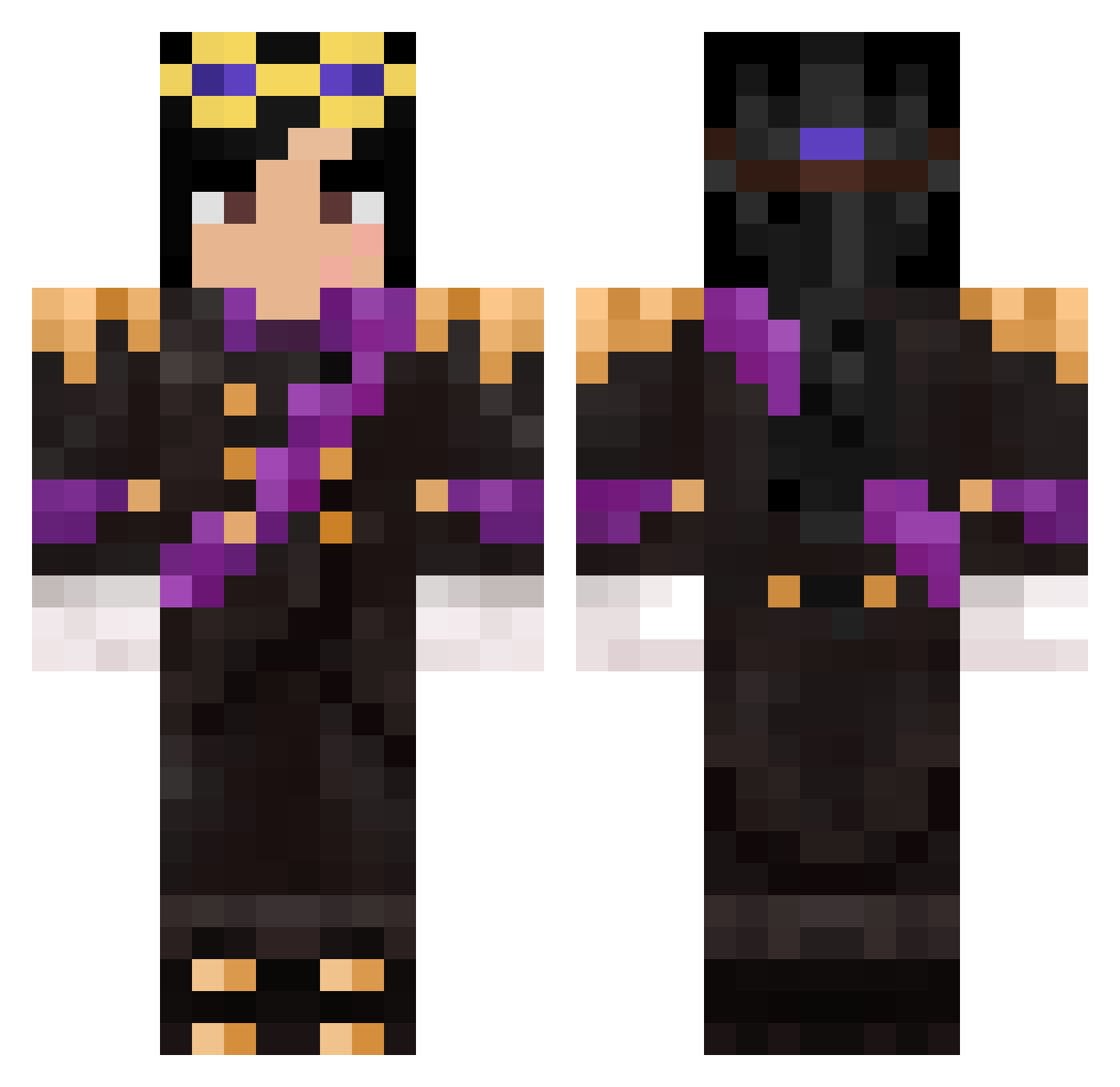 Metsrule97 Minecraft skin, front and back view