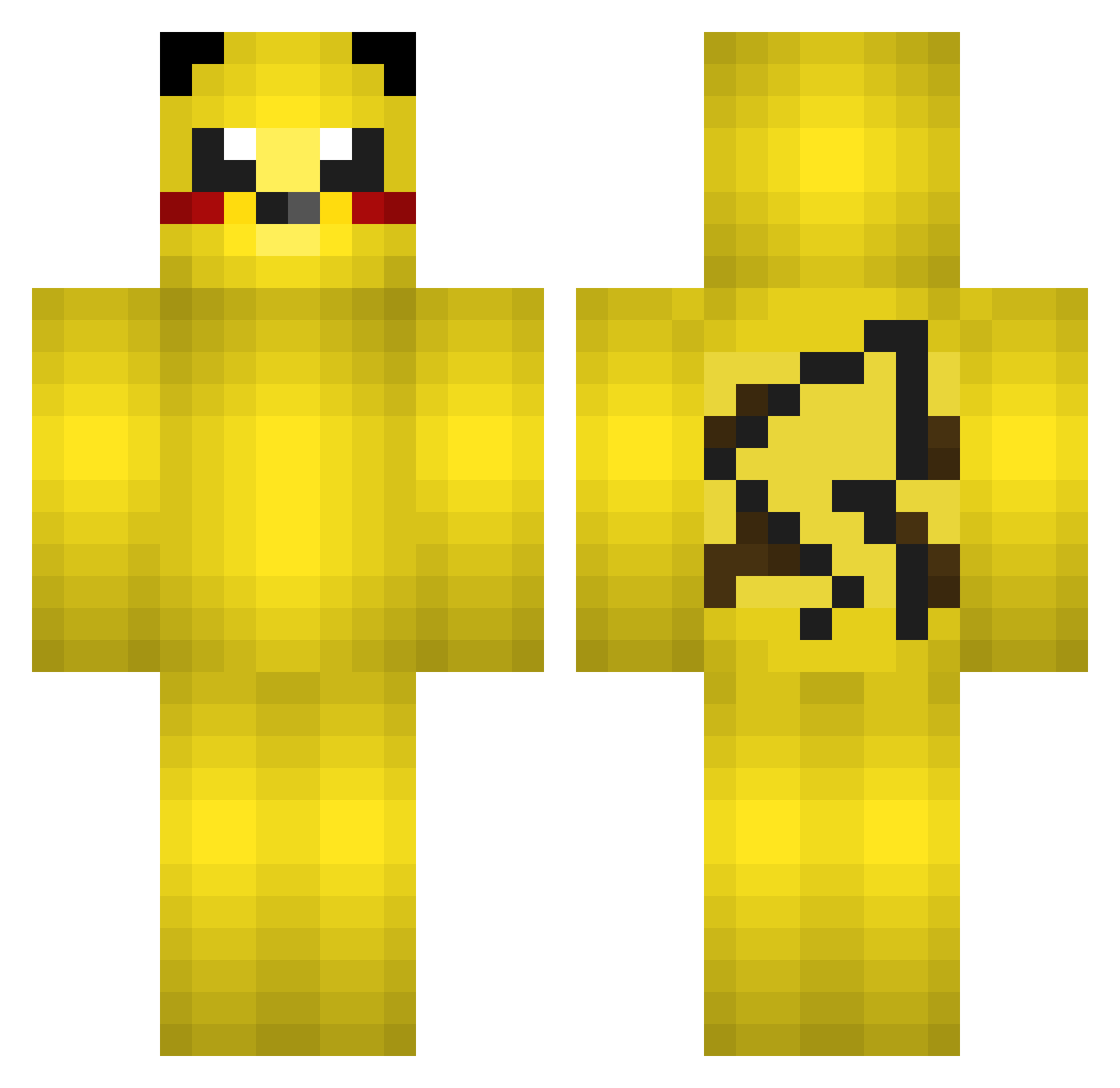 Ferrying Minecraft skin, front and back view