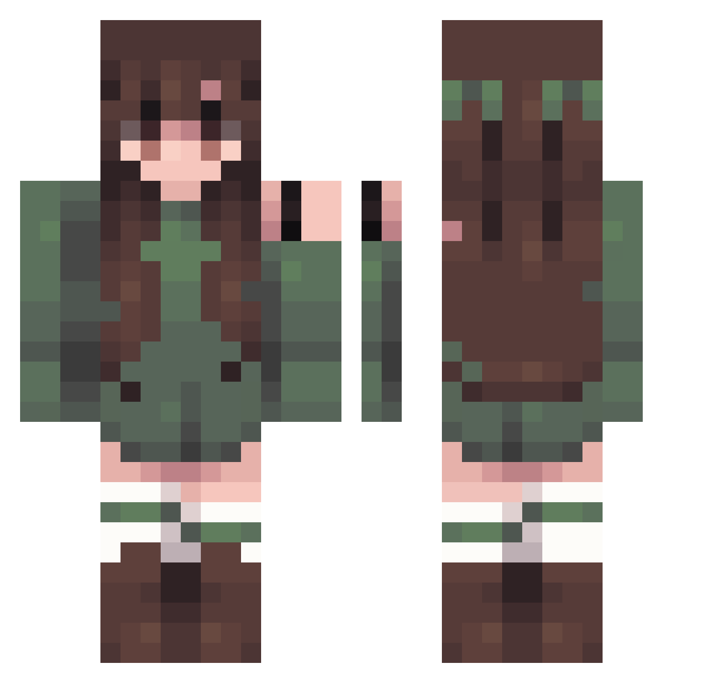 Wolve94 Minecraft skin, front and back view