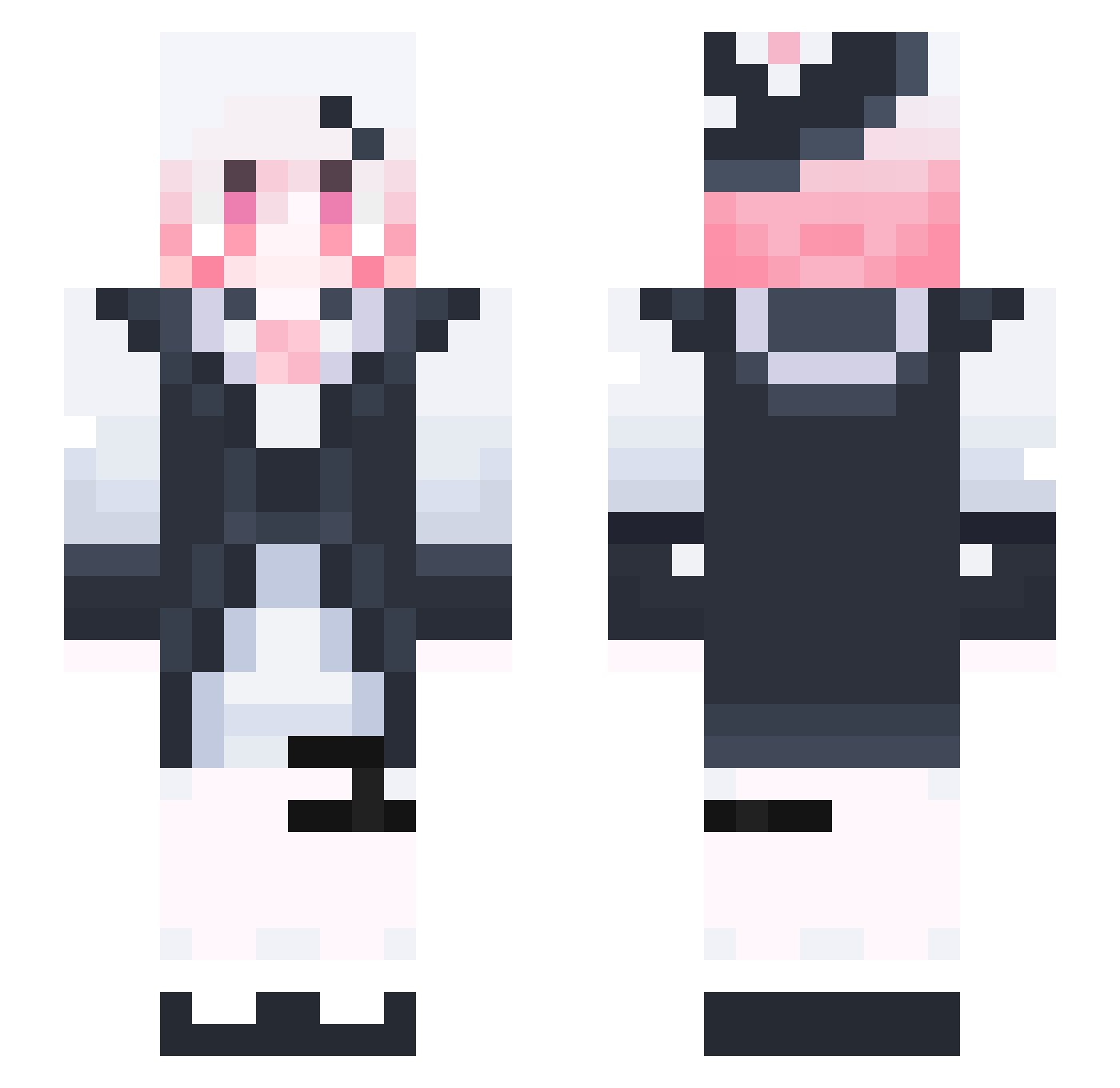 TetoQAQ Minecraft skin, front and back view