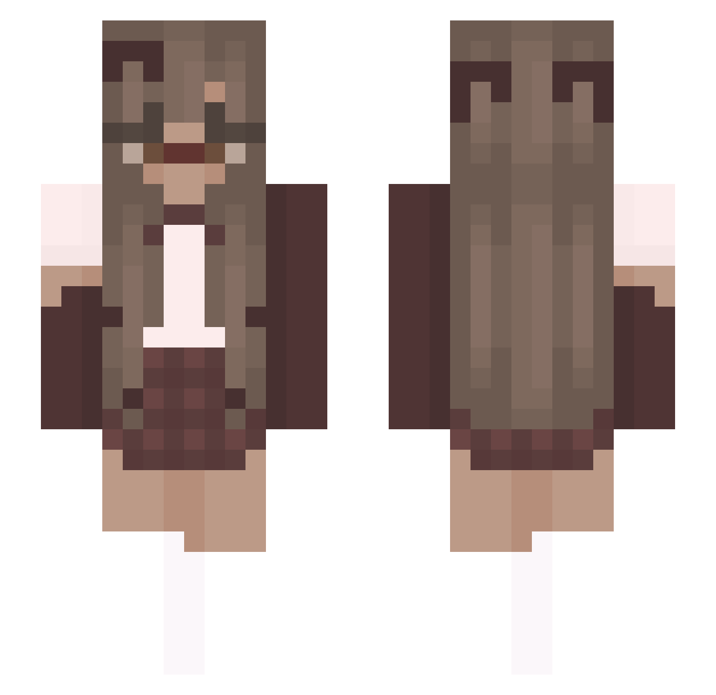 axcyzz Minecraft skin, front and back view