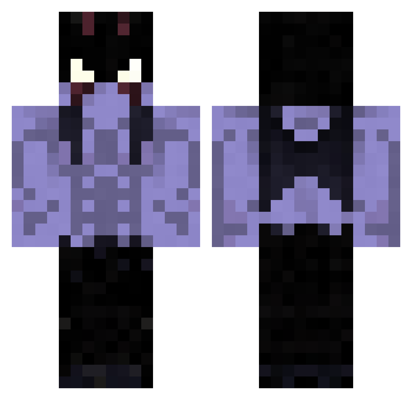 thlg_ Minecraft skin, front and back view