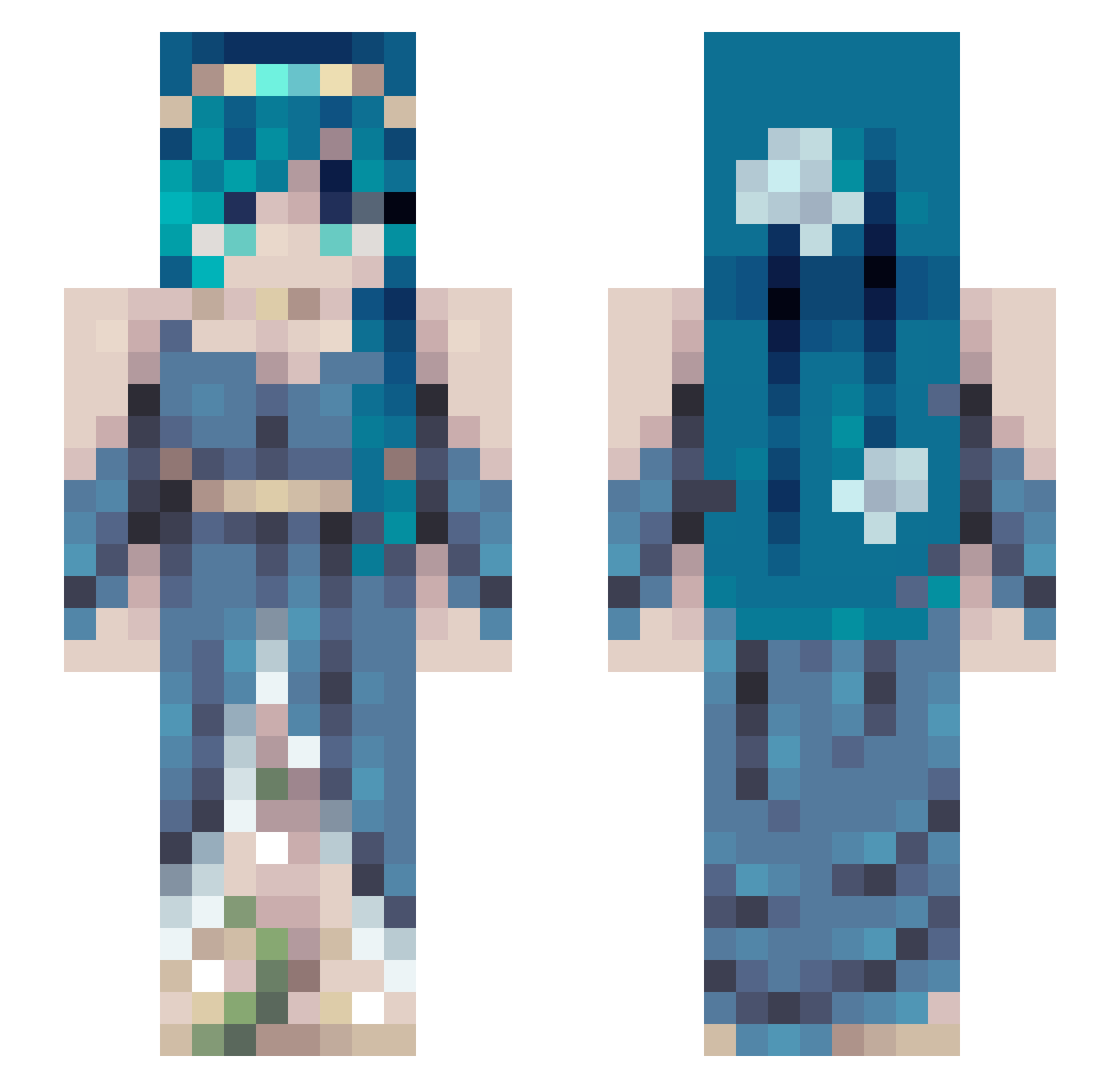 BegoAP Minecraft skin, front and back view