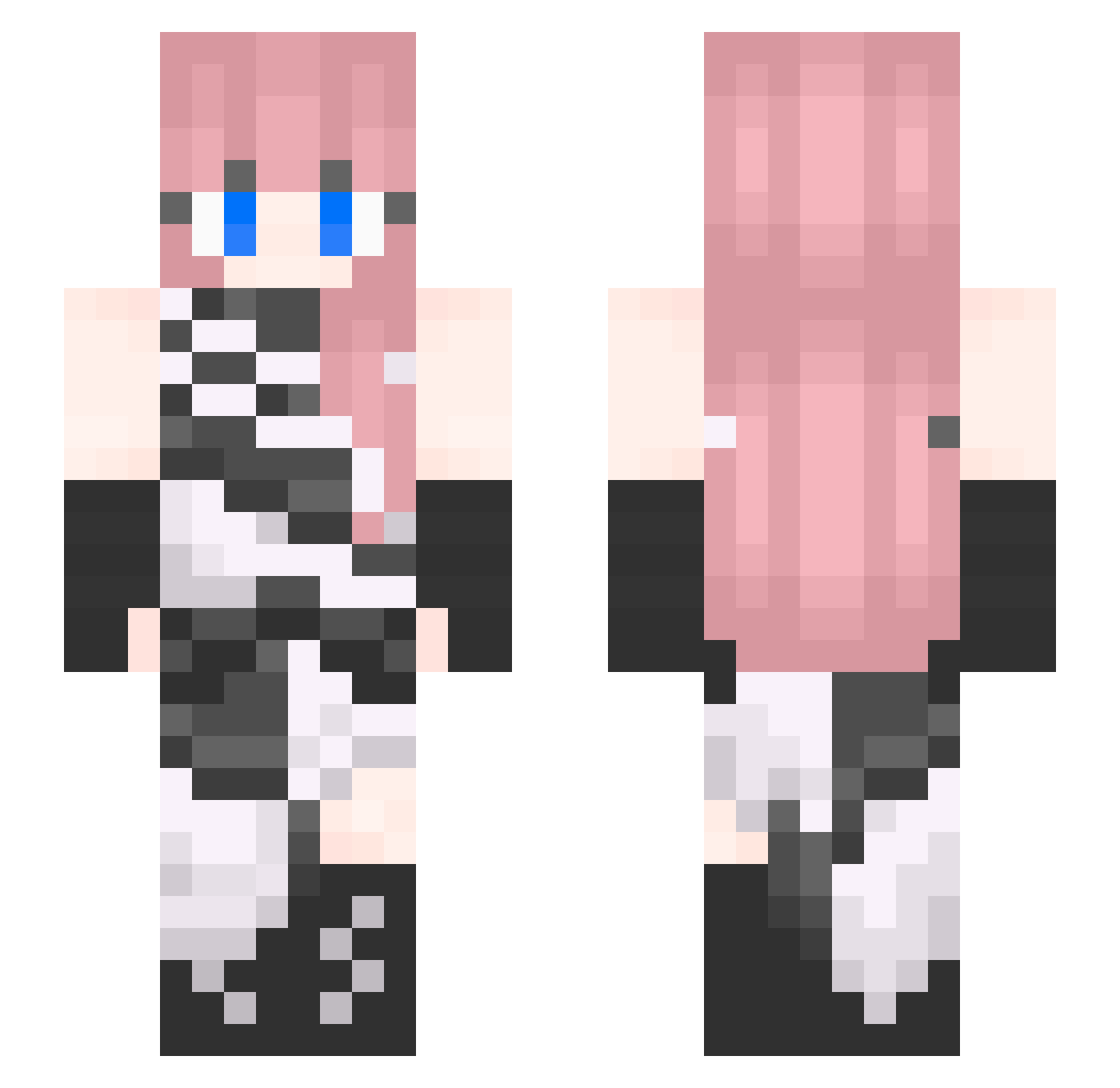 MeitekiLuka Minecraft skin, front and back view