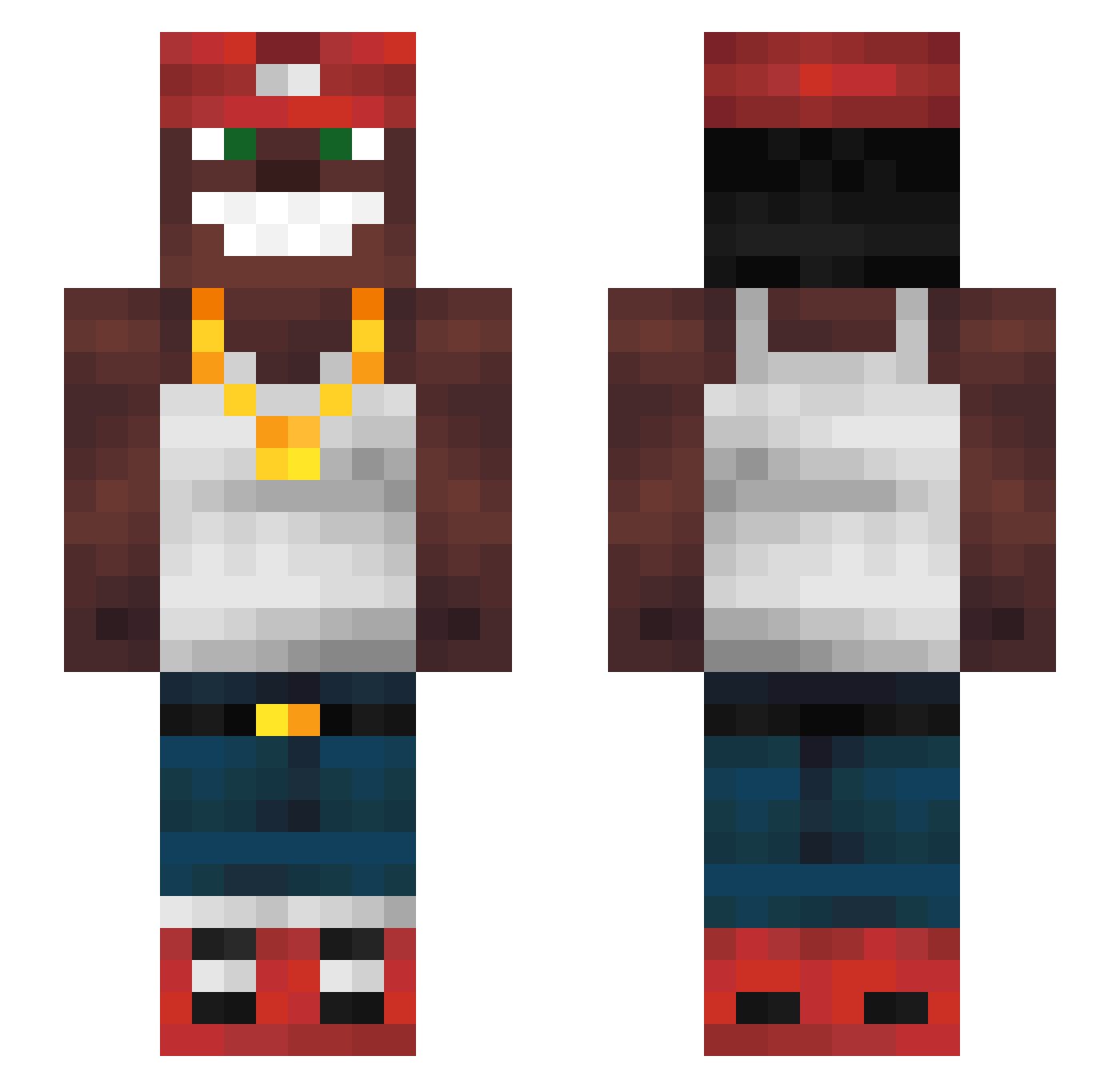 kingofthesperma Minecraft skin, front and back view