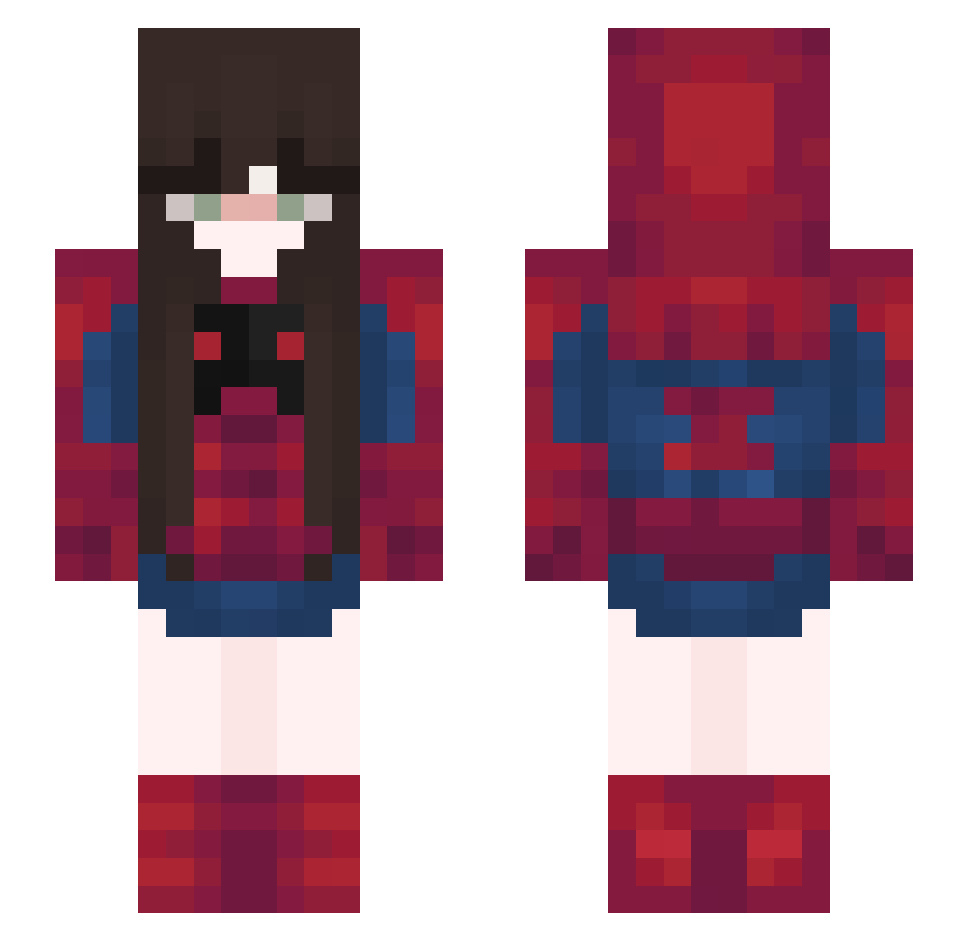 Ramen_gif Minecraft skin, front and back view