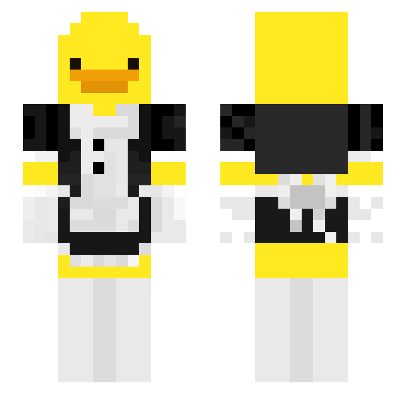 Zoldyck15 Minecraft skin, front and back view