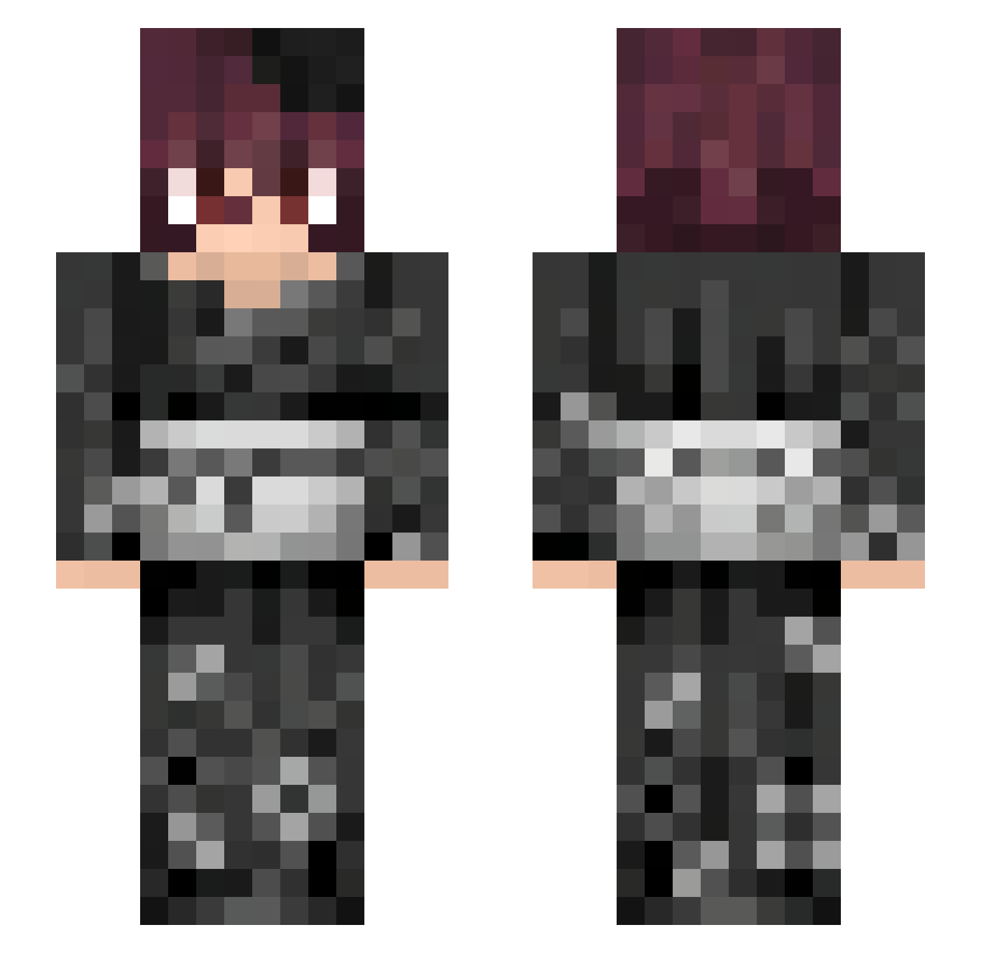 SekaIzukana Minecraft skin, front and back view