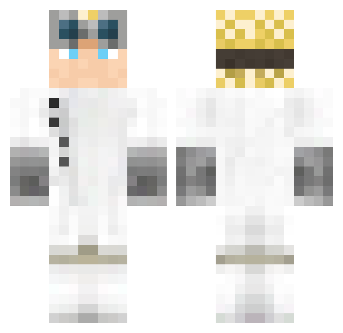 Puce Minecraft skin, front and back view