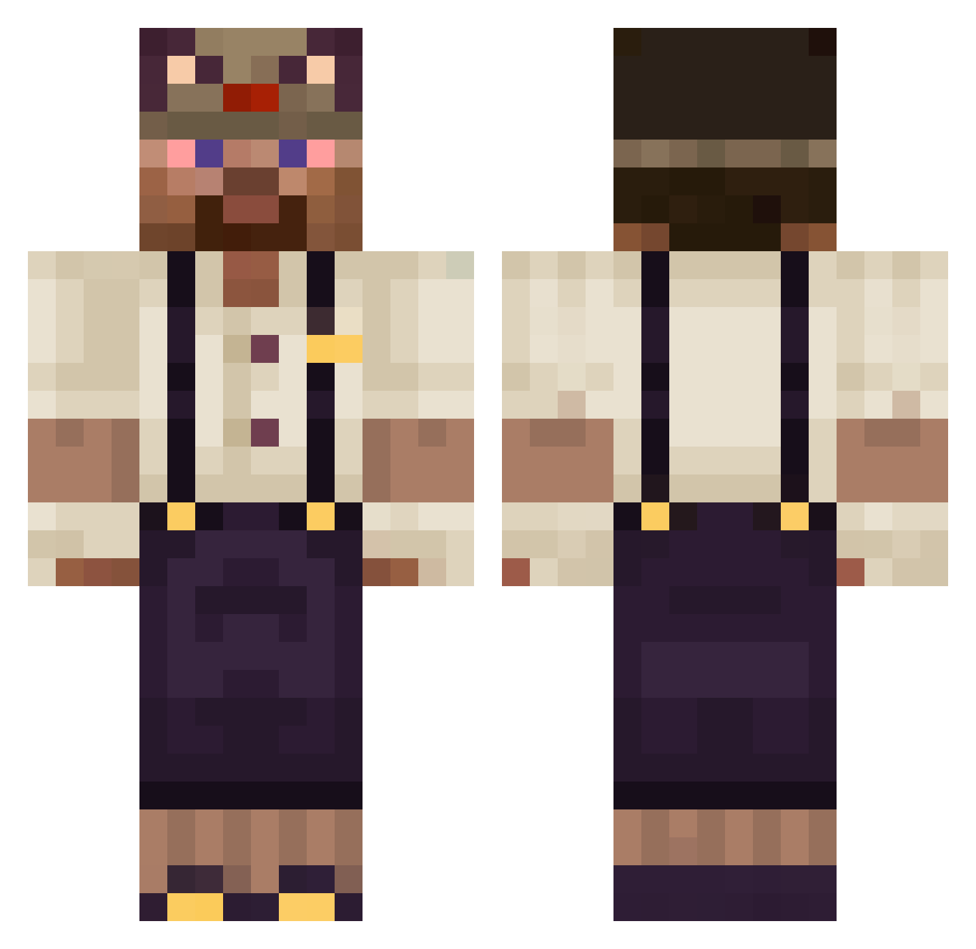 Yanuushu Minecraft skin, front and back view