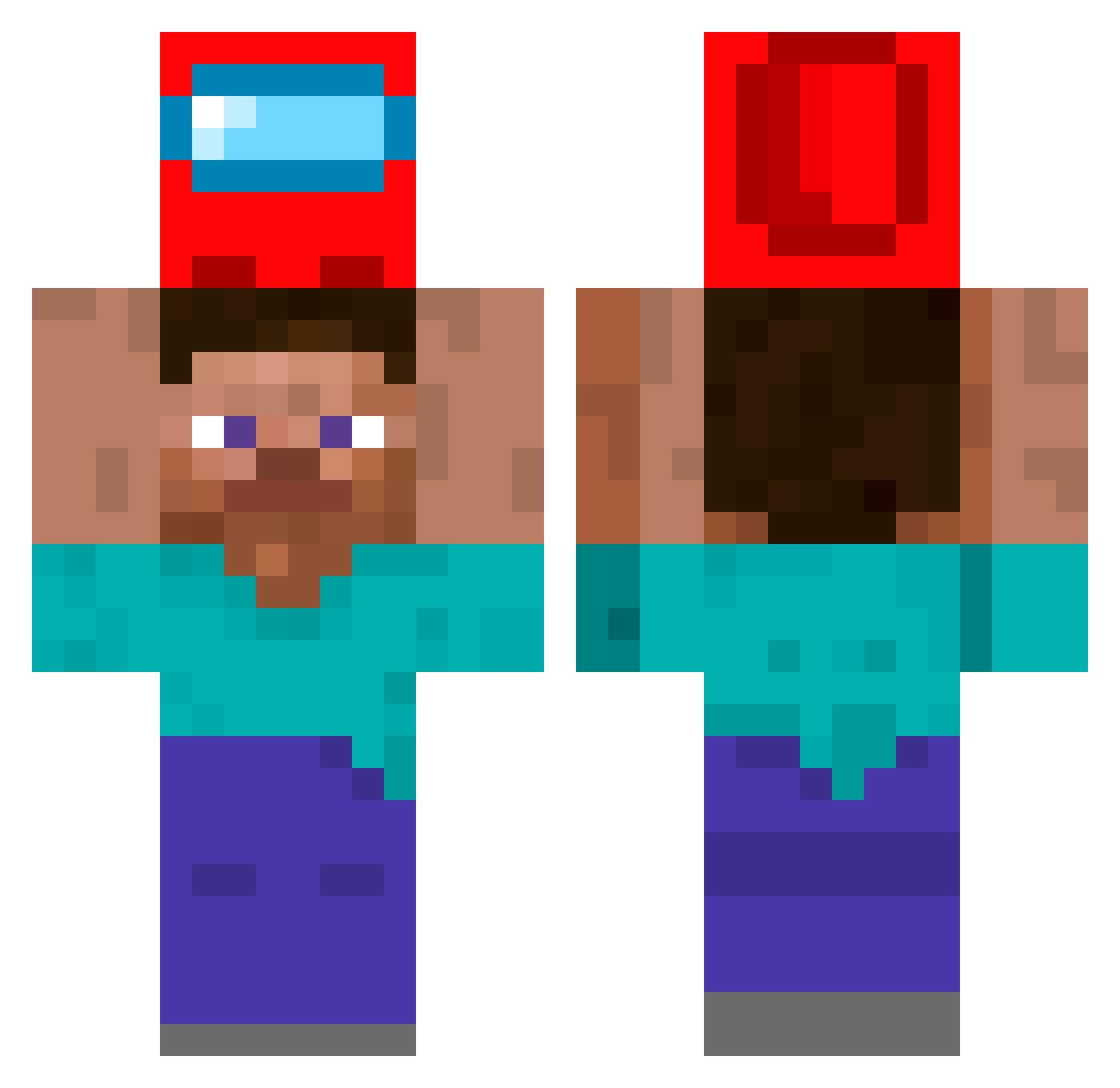 Minchi_Katsu Minecraft skin, front and back view