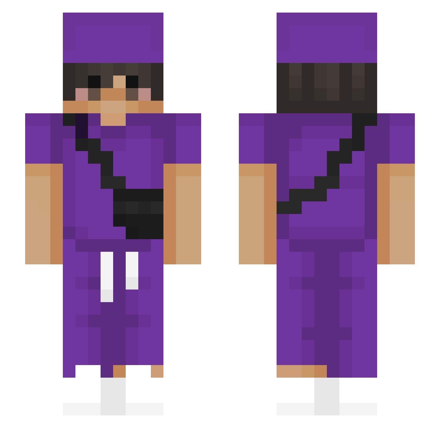Vacating Minecraft skin, front and back view