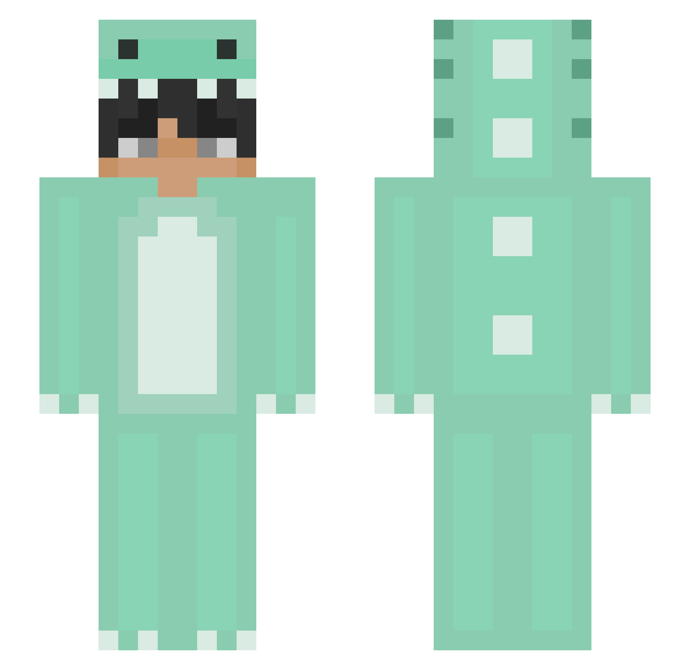Chihiro22 Minecraft skin, front and back view