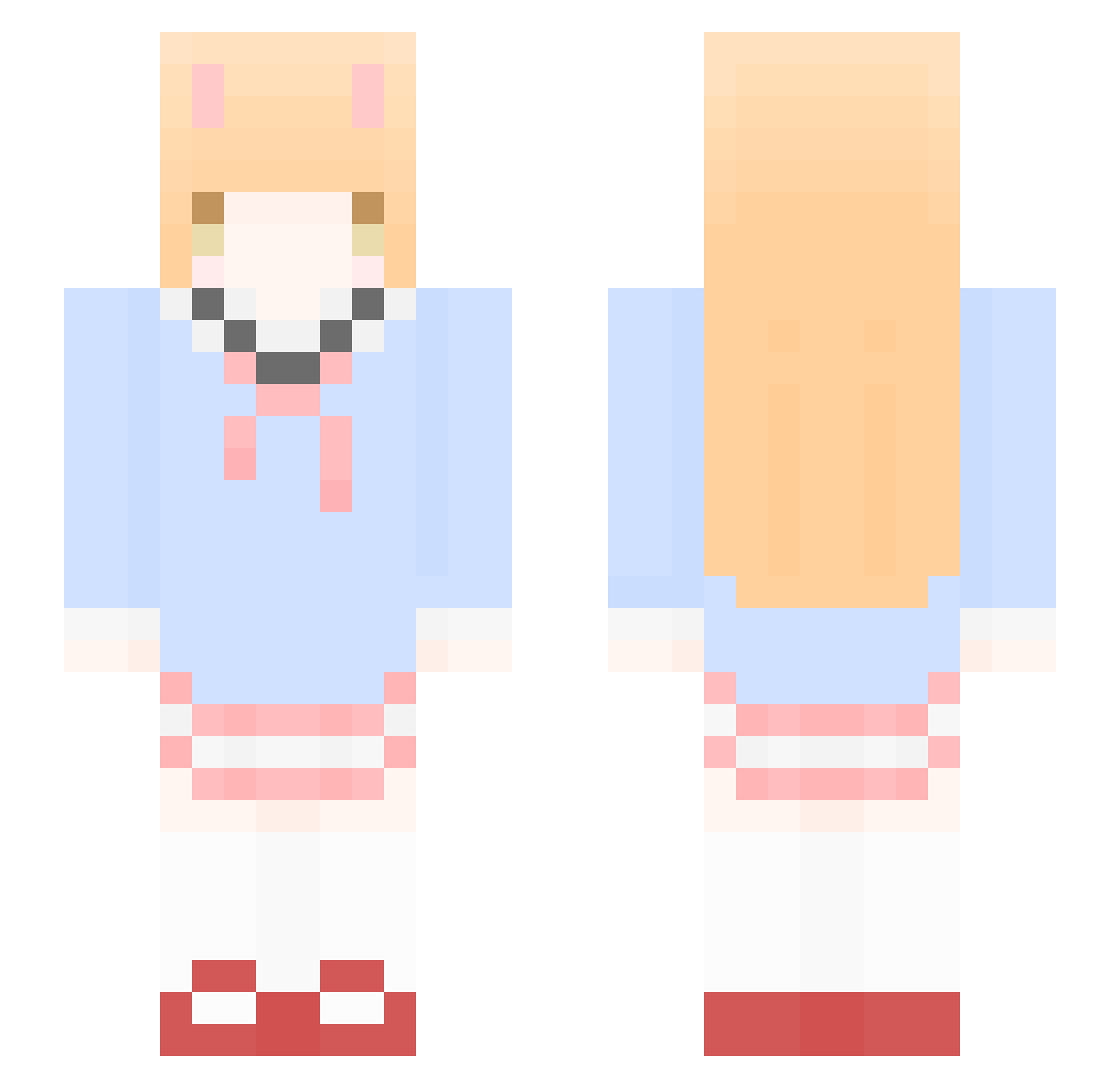 choco_al Minecraft skin, front and back view