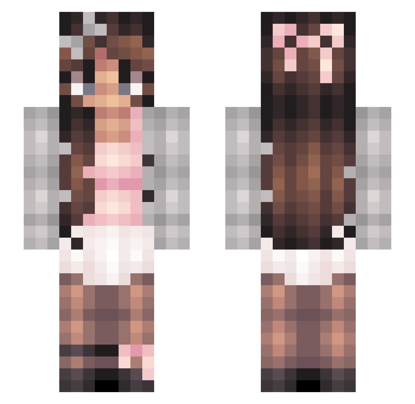 TuxThe1337Pengin Minecraft skin, front and back view