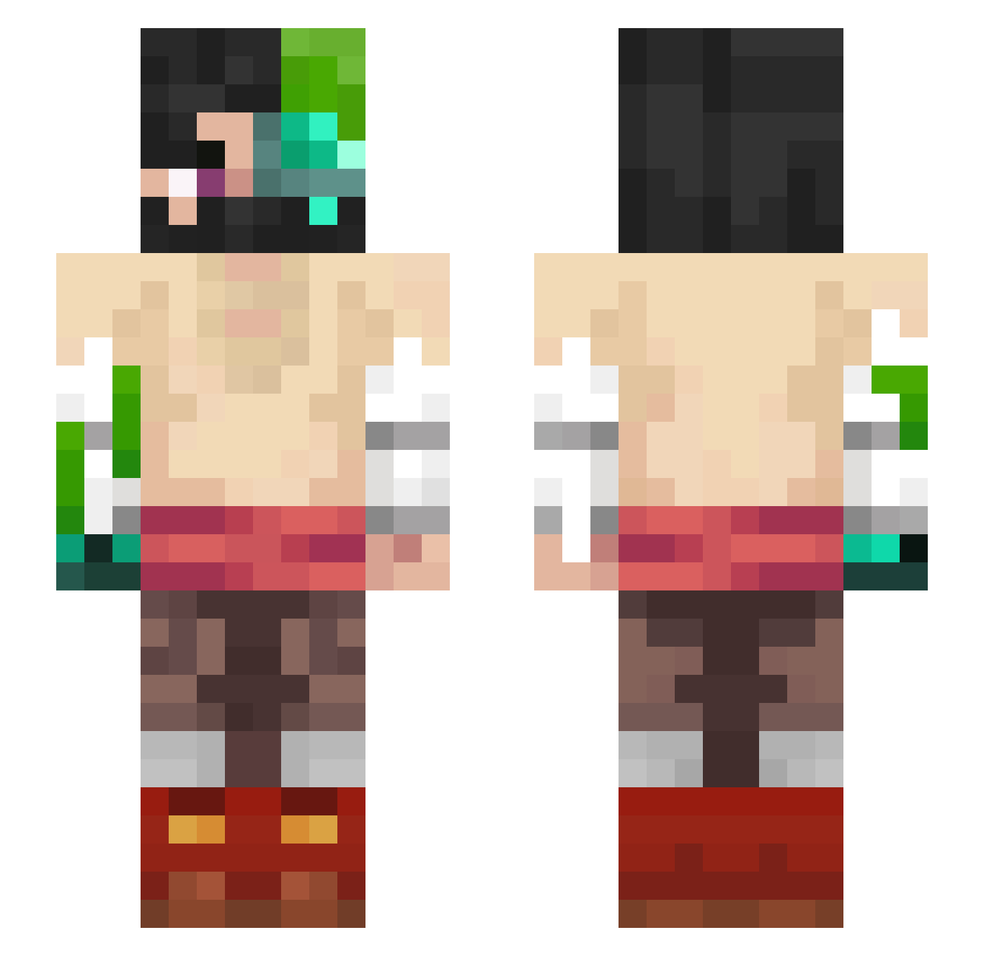 _GOR0 Minecraft skin, front and back view