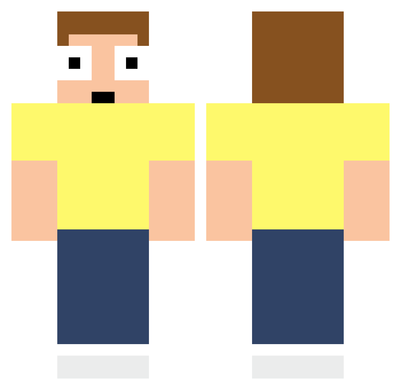 alrkz Minecraft skin, front and back view