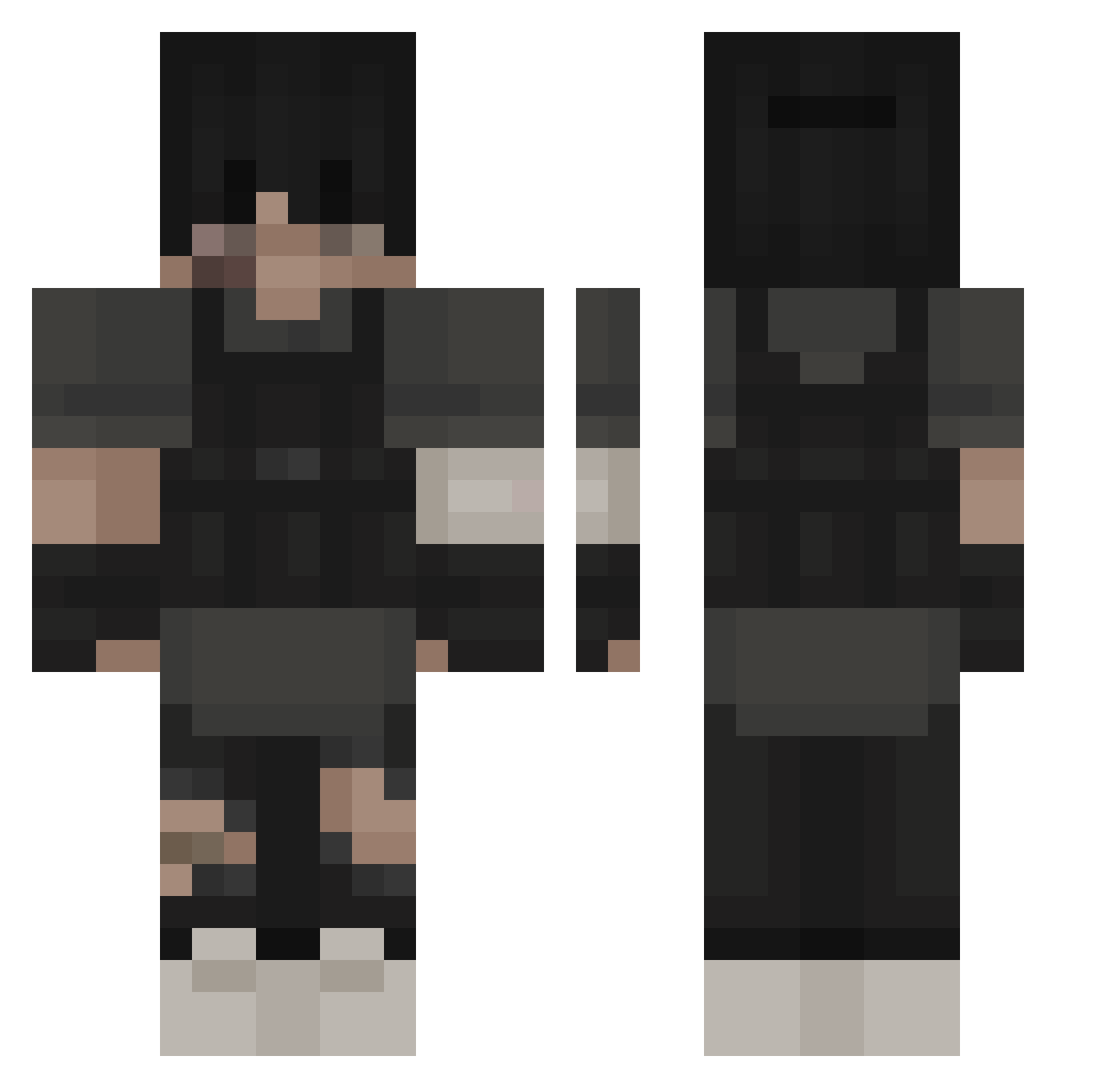 Piorun69 Minecraft skin, front and back view