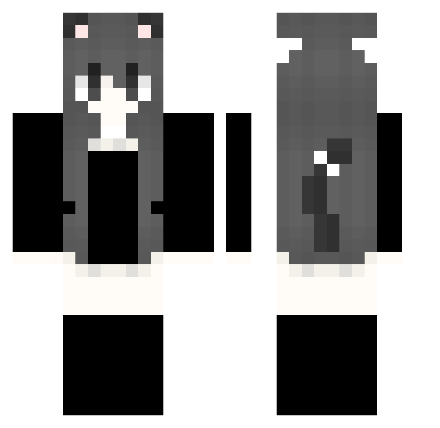 alivvs Minecraft skin, front and back view