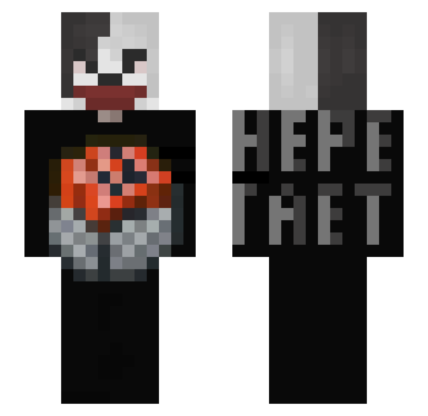 zeylner Minecraft skin, front and back view