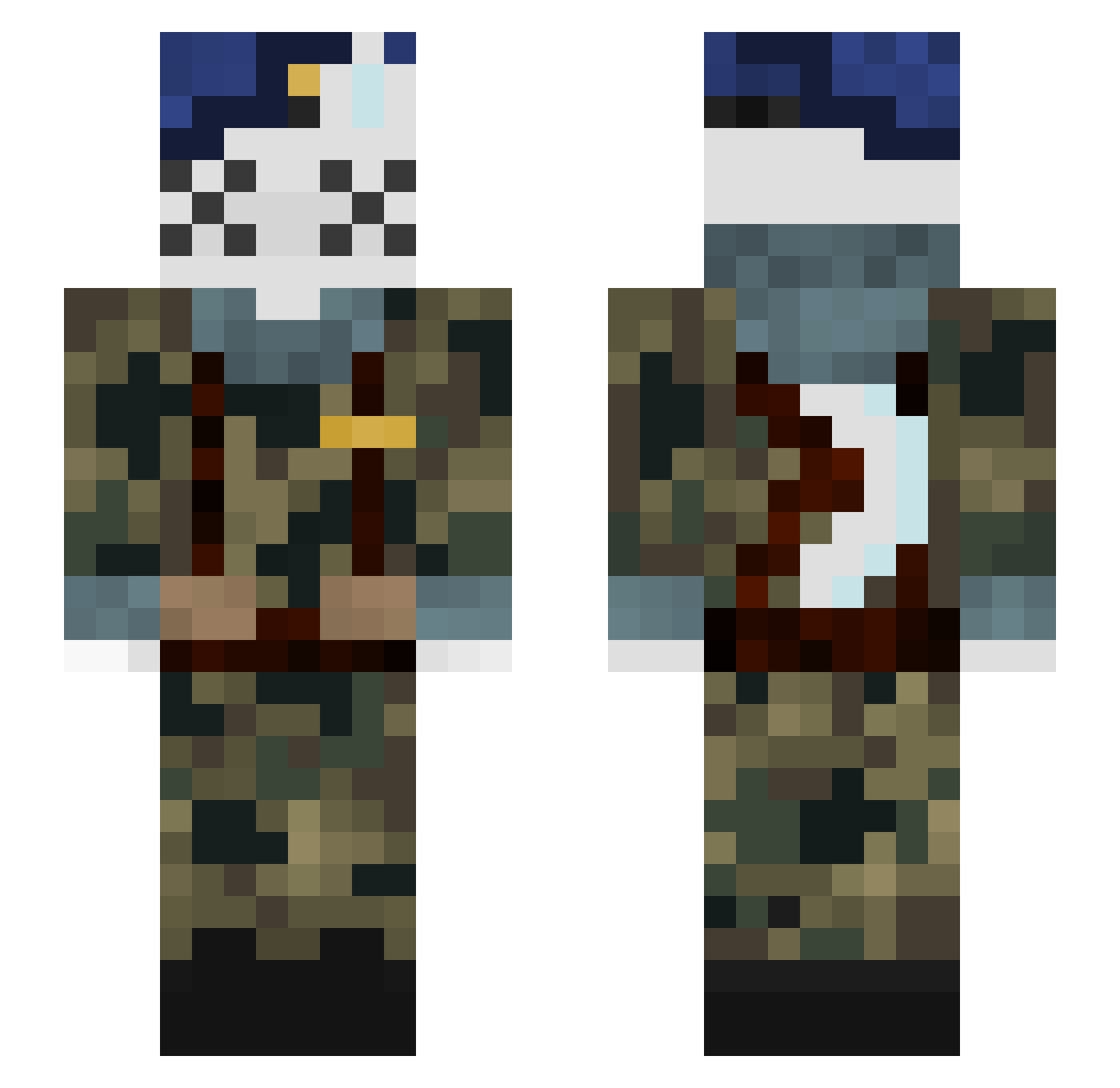 Callme_Silken Minecraft skin, front and back view